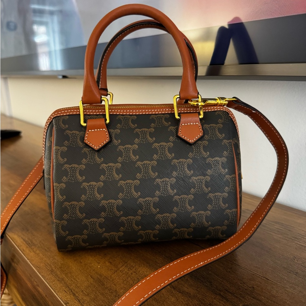 Brown Leather mini Handbag
